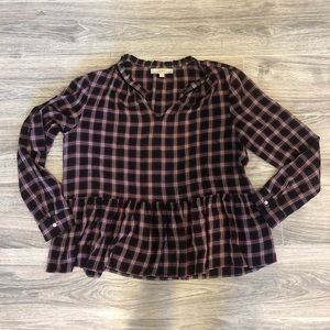 Plaid LOFT top